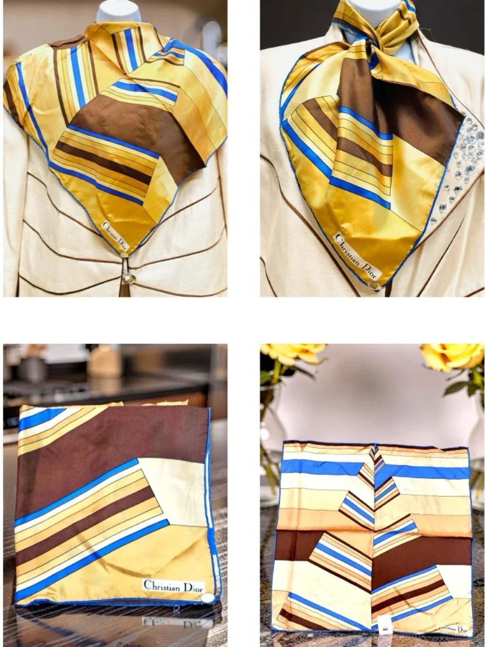 New-Christian Dior  100% silk SatinNeck-Chief 20